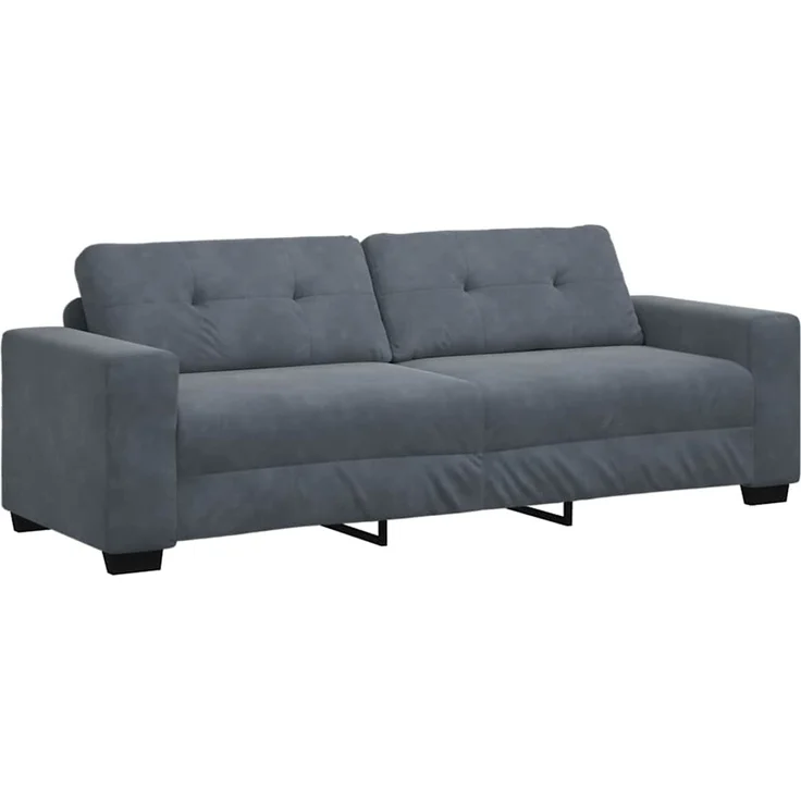 vidaXL 3-Sitzer-Sofa Dunkelgrau 220x78x80 cm Samt 4105135 – Bild 2