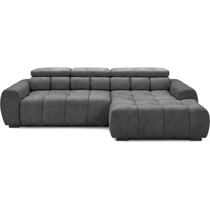 Ecksofa Schlafsofa VELUNIO RELAX in Stoff Salvador Anthrazit Ottomane Rechts – Bild 5