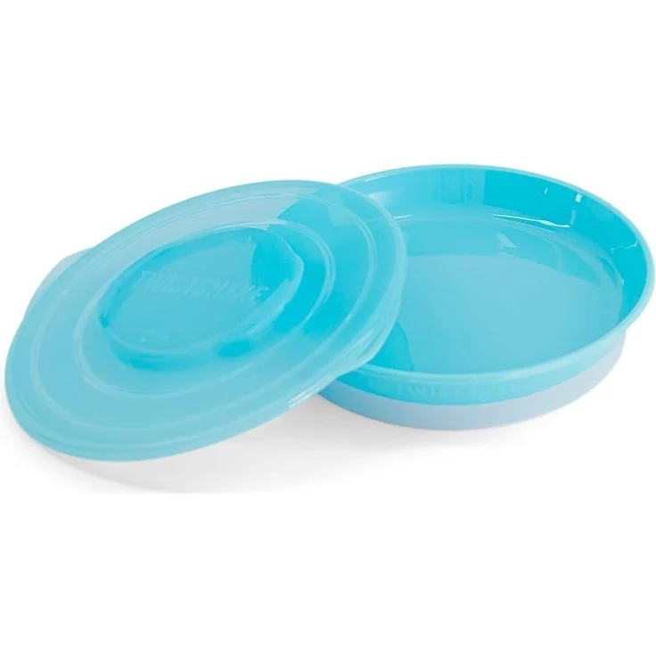 Twistshake-Platte | Babyteller mit luftdichtem Deckel | BPA-freier Baby-Entwöhnungsteller | Essenstrainingsteller | Lernteller für Kinder | 6m+ Baby-Futterteller | Neugeborenen-Essentials | Blau – Bild 1