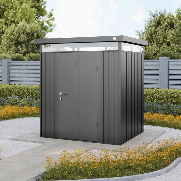 GFP Primeyard Gerätehaus Metall Gartenhaus 180x150x205 cm Geräteschuppen anthrazit – Bild 2