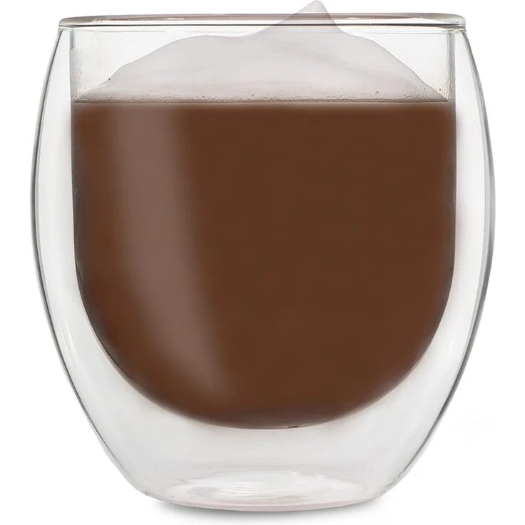 DUOS Jumbo doppelwandiges Glas | Thermoglas | 2 x 310 ml & 410 ml | Trinkglas | Espressoglas, Teeglas, Shotglas | für heiße und kalte Getränke | Borosilikatglas| hitze- und kältebeständig | handgemacht | spülmaschinenfest | Schwebe-Effekt Transparent – Bild 5