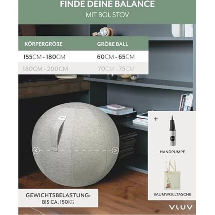 VLUV STOV Stoff-Sitzball concrete – Bild 3