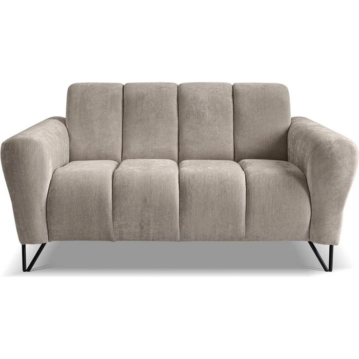 Beautysofa Sofa mit Metallbeine in schwarzer VOLARE, 2-Sitzer, viele Farbvarianten, ohne Schlaffunktion – Bild 1