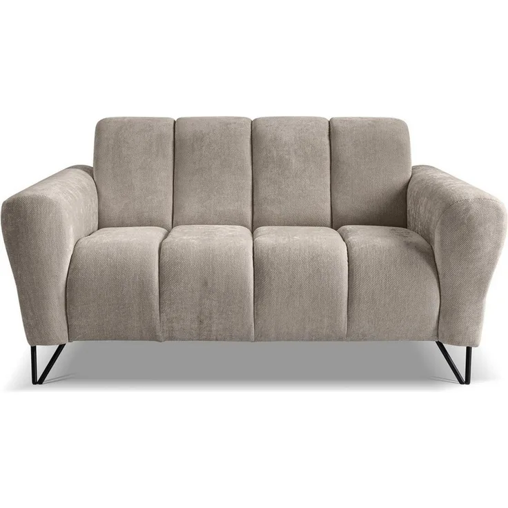 Beautysofa Sofa mit Metallbeine in schwarzer VOLARE, 2-Sitzer, viele Farbvarianten, ohne Schlaffunktion