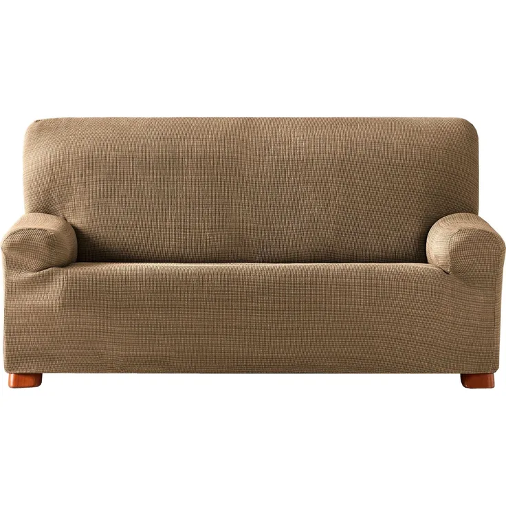 ECOMMERC3 Elastischer Sofabezug, Jacquard, Größe 3-Sitzer, universell passend und atmungsaktiv, Sofabezug, Farbe: Taupe, Verschleißschutz, rutschfestes Design mit elastischem Band
