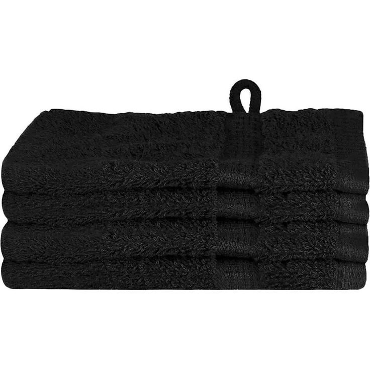 vidaXL Gästetuch SOLUND 4 pcs Schwarz 15 x 21 cm 550 gsm 137417