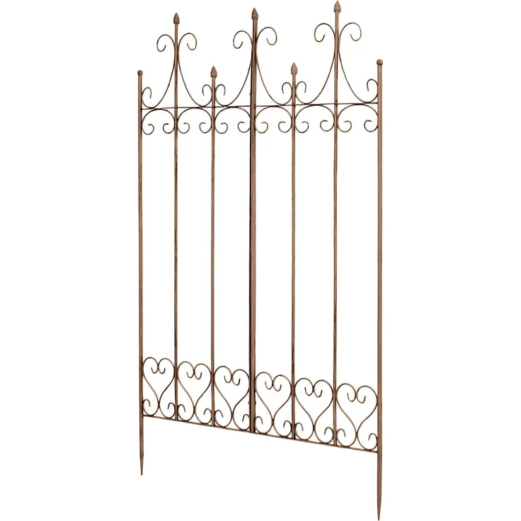 Rankgitter KALLE - 100x2x150cm, Metall, Antik-Braun | Rankhilfe Kletterpflanzen Gartendekoration – Bild 1