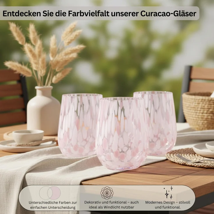 SÄNGER Trinkgläser Set Curacao 4 teilig - weiß/rosa – Bild 6