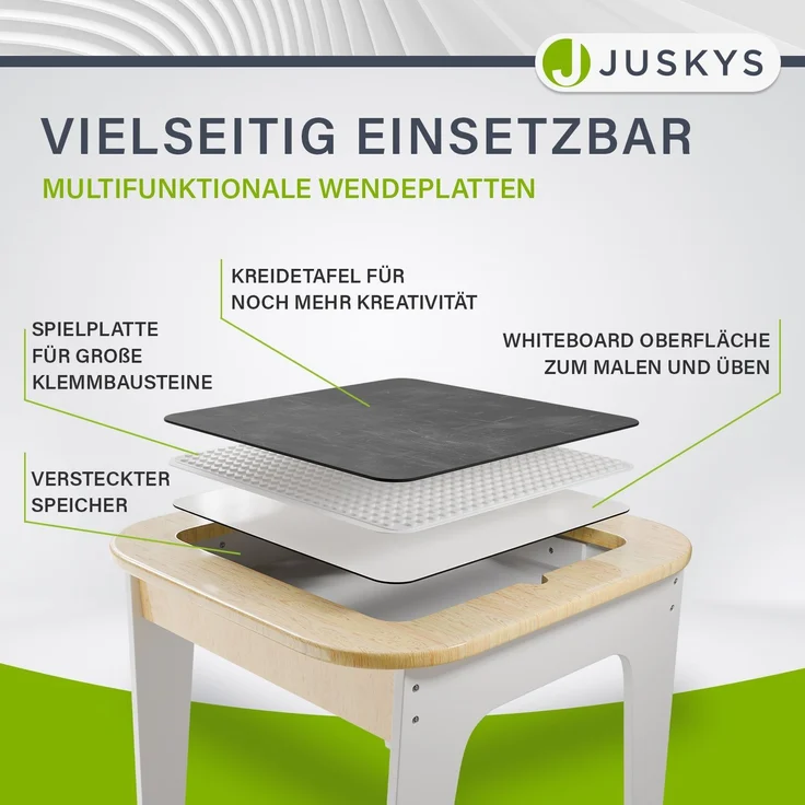 Juskys 'Milou' Kindersitzgruppe mit 2 Stühlen, 1 Tisch & Stauraum, Holz weiß – Bild 6