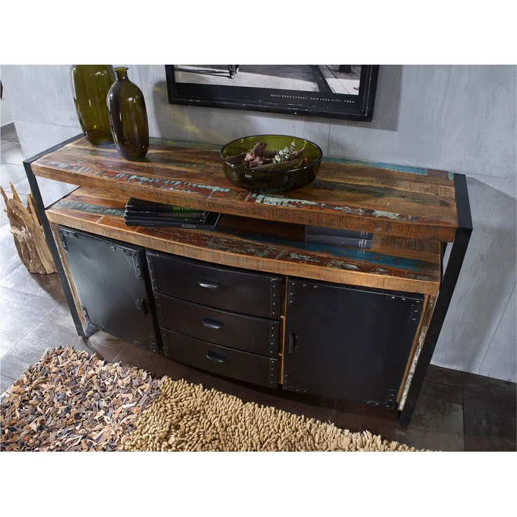 Sideboard Altholz 150x43x90 mehrfarbig lackiert INDUSTRIAL #06 – Bild 4