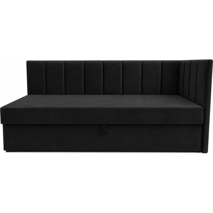 KRISAN MÖBEL Polsterbett TEDY in Schwarz 90 x 200 cm mit Bettkasten, gepolstertem Kopfteil und praktischem Stauraum, modernes Einzelbett für Kinder- und Jugendzimmer – Bild 2