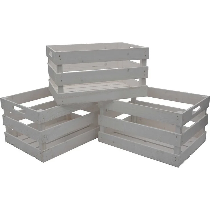 UNUS HOME Dekokiste Holzkiste Weiß 3er Set – Bild 3