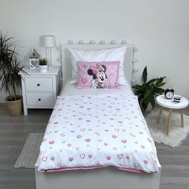 Disney Kinderbettwäsche Disney Minnie Maus Kinderbettwäsche 100x135 cm + Spannbettlaken, Renforcé, 2 teilig – Bild 3