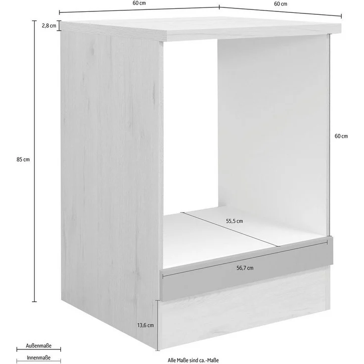 Flex-Well Herdumbauschrank Vintea (B x H x T) 60 x 85 x 60 cm, inkl. Arbeitsplatte – Bild 2