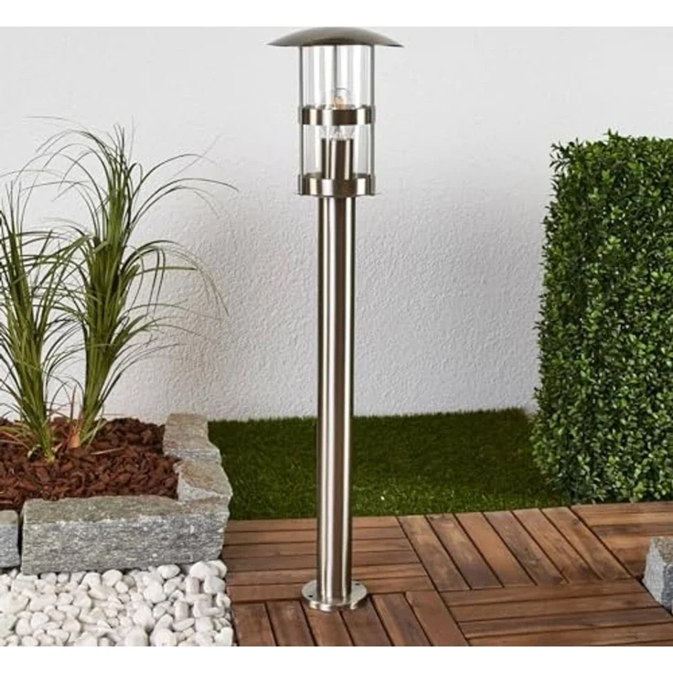 Lindby Außen-Stehlampe Noemi, Edelstahl Alu IP44, 1 x 60 W – Bild 3