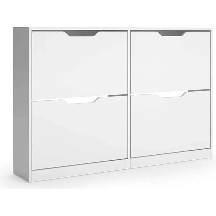 Schuhkipper Luca Weiß 116 x 77 cm mit 2x2 Kippfächern Vicco – Bild 1