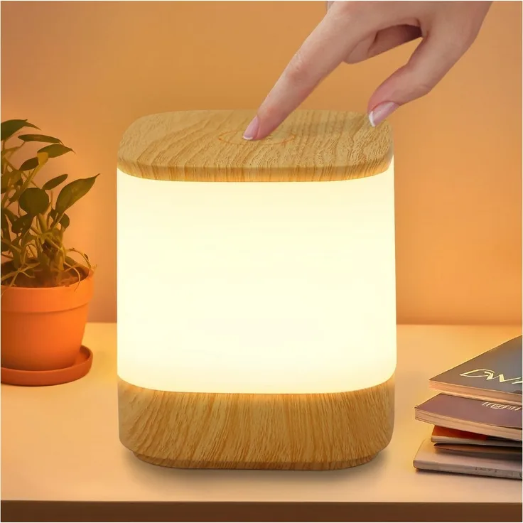Nettlife LED Nachttischlampe 2ER Touch Dimmbar Akku 1800/3600mAH USB Aufladbar Kabellos, Dimmbar, LED fest integriert, mit 3 Farbtemperaturen&Timing Funktion Nachtlicht