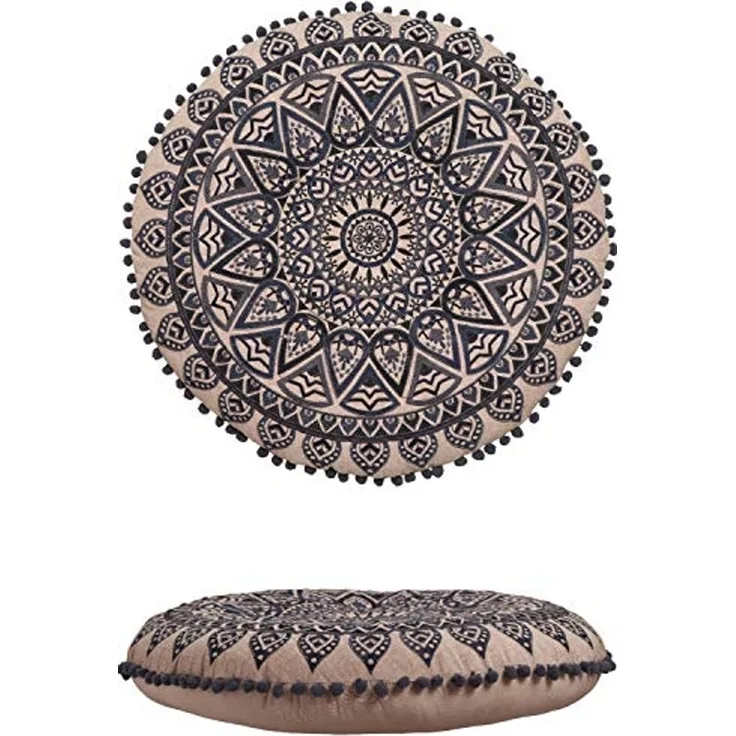 Marrakesch Orient & Mediterran Interior Pouf Arabisches Bodenkissen Aziza 55cm, Sitzkissen, Sitzpouf, Handarbeit