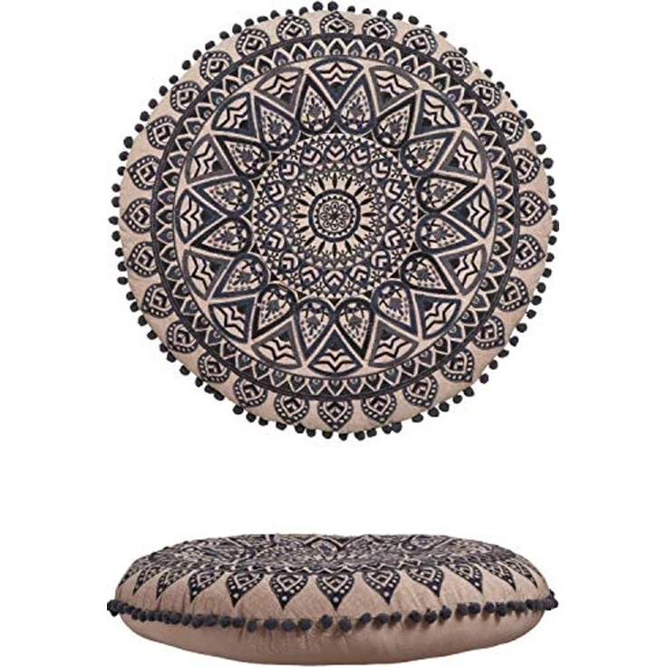 Marrakesch Orient & Mediterran Interior Pouf Arabisches Bodenkissen Aziza 55cm, Sitzkissen, Sitzpouf, Handarbeit – Bild 1