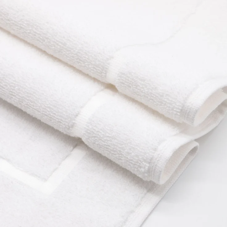 ZOLLNER Badematte, angenehmes Hautgefühl, fußbodenheizung geeignet, 100% Baumwolle, rechteckig, Badematte, 100% Baumwolle, vom Hotelwäschespezialisten, Weiß – Bild 3