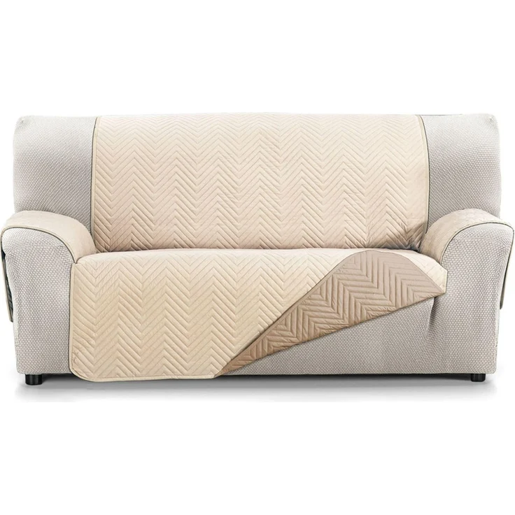 ECOMMERC3 Wende-Sofabezug für 2-Sitzer, XL, Sofabezug, extra weich und maximale Anpassung, Beige/Leder
