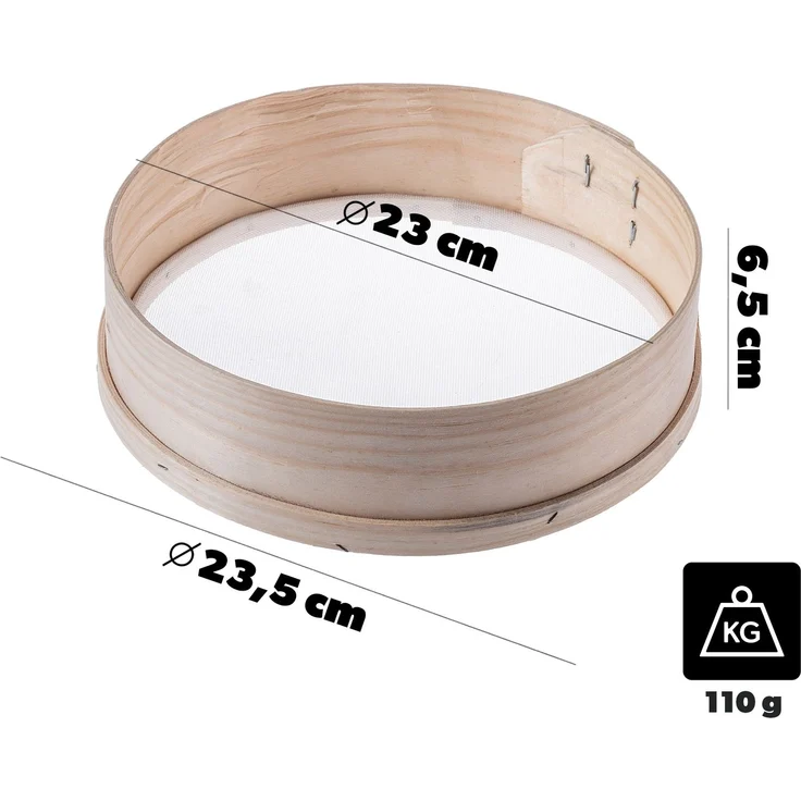 KADAX Mehl Rzeszoto Sieb, Fi 230mm, Holz – Bild 2