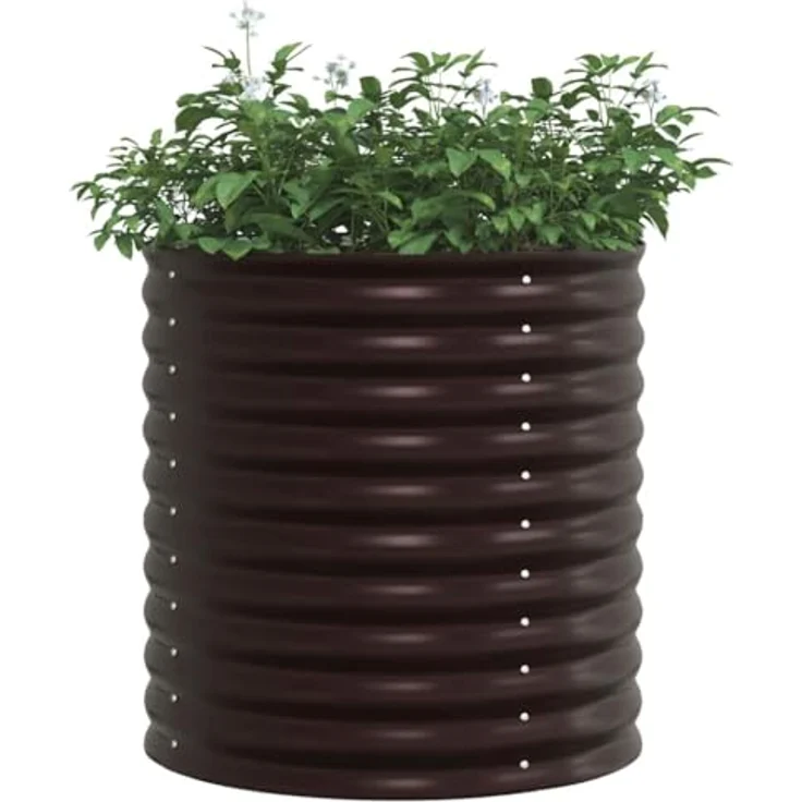 vidaXL Hochbeet Braun 80 x 80 x 81 cm Stahl 42008136 – Bild 2