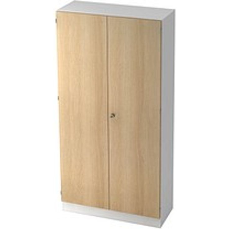 HAMMERBACHER Aktenschrank 6910, V6910/W/E/SG, weiß/eiche, 4 Fachböden, abschließbar, 100,0 x 42,0 x 200,4 cm
