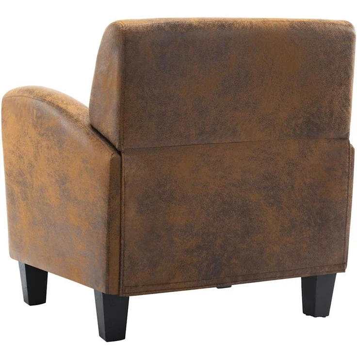 Sofasessel Relaxsessel Braun 70x69x72 cm Wildlederimitat – Bild 5