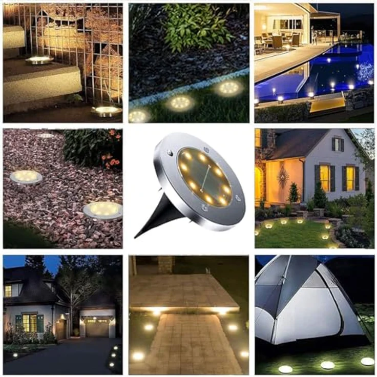 Casativo Solar-Bodenstrahler 200lm IP44 mit Erdspieß, Helle Außenleuchte für Garten & Weg mit Dämmerungssensor, Wetterbeständig – Bild 3