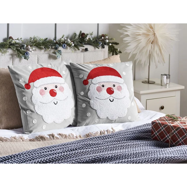 Dekokissen 2er Set SWEETENER 45 x 45 cm Samtstoff Grau – Bild 3