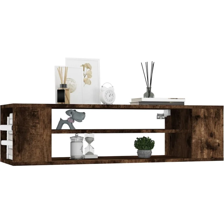 TV-Wandschrank, Fernsehschrank Räuchereiche 100x30x26,5 cm Holzwerkstoff – Bild 3