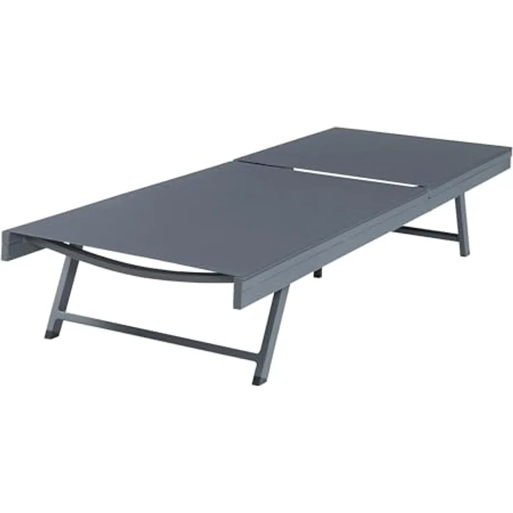 casa.pro Sonnenliege ‘Baragiano’, 5-stufig verstellbar, max. 150 kg, Aluminiumgestell, 197 x 64 x 30 cm, dunkelgrau – Bild 5