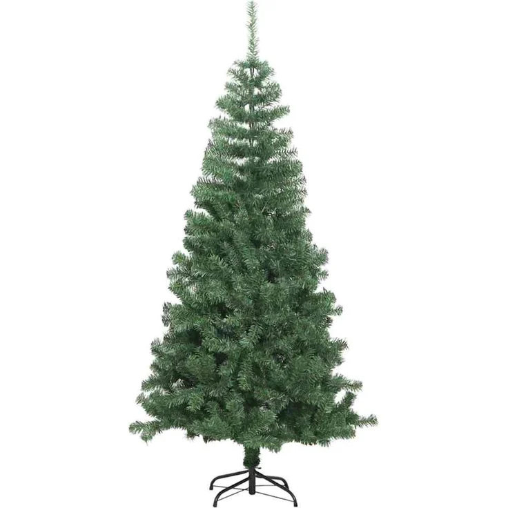 vidaXL Weihnachtsbaum mit LED-Beleuchtung Grün 240 cm PVC und Stahl 3396403 – Bild 4