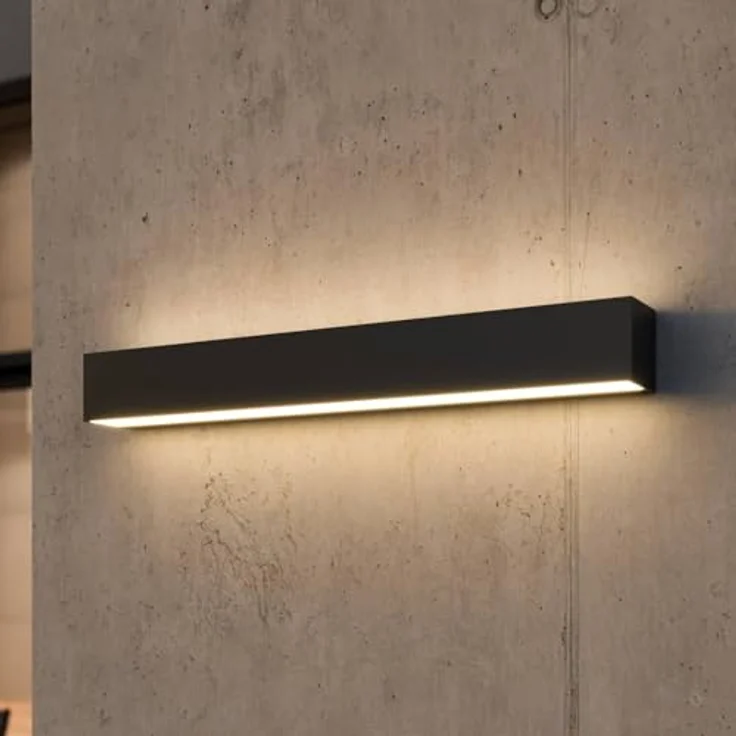 Lucande LED Wandleuchte Lengo, moderne Außenwandleuchte in Schwarz aus Aluminium, 1-flammig, IP65 Schutz, energiesparendes LED Leuchtmittel inklusive – Bild 2