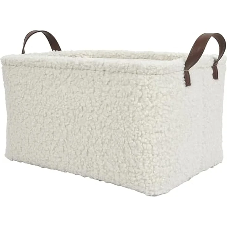 HOME DECO FACTORY, RG0031, Set of 3 elegant Storage Baskets in White, Perfect for organizing Toys, Clothes and Accessories, with Ribbed Effect, H20 cm, White – Bild 3