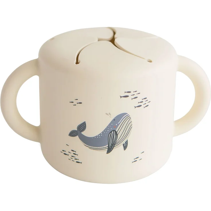 Mushie Snack Cup - Whales Créme