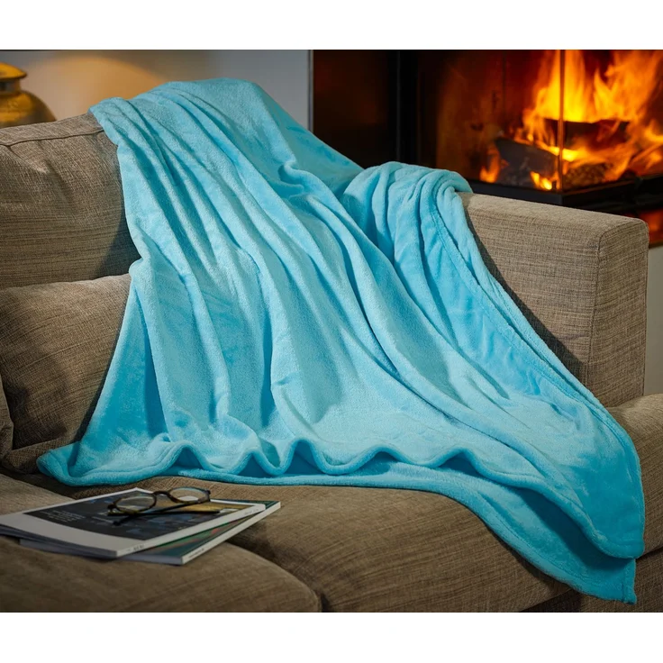 Monzana Premium Kuscheldecke Hellblau 200x150cm – Bild 3