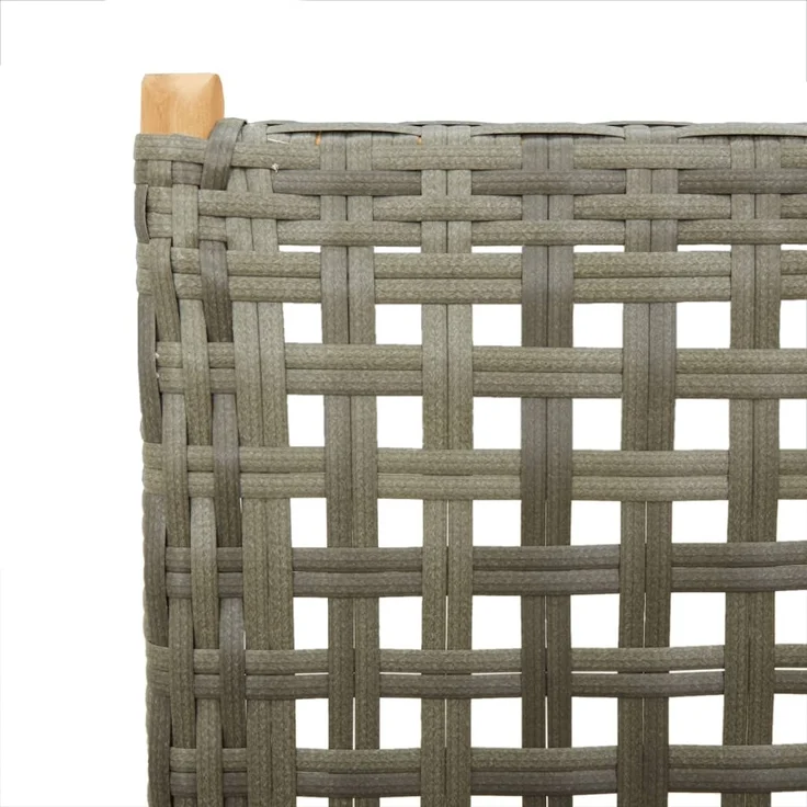 vidaXL Gartenstuhl Verstellbar 8 Stk. Grau Poly Rattan Massivholz 3214525 – Bild 8