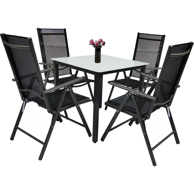 VCM Gartenmöbel-Set Miami 917334 Anthrazit H. 105 x B. 80 x T. 80 cm – Bild 1