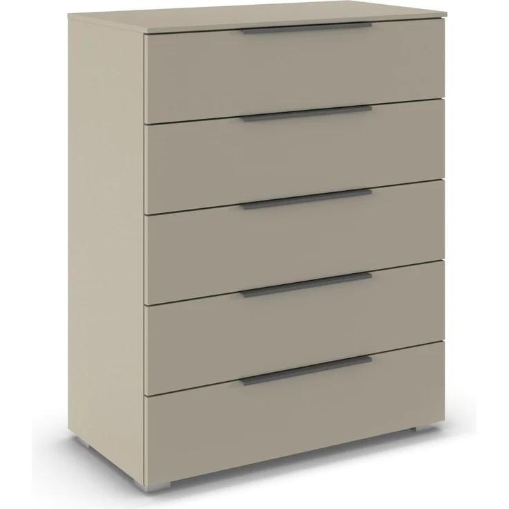 Rauch Möbel MYLORA, Kommode, Farbe Fango, Maße 80x100x42 cm | Highboard, 5 Schubladen, Soft-Close-Funktion, passend für Modellserie MYLORA, für Schlafzimmer, Wohnzimmer, Flur