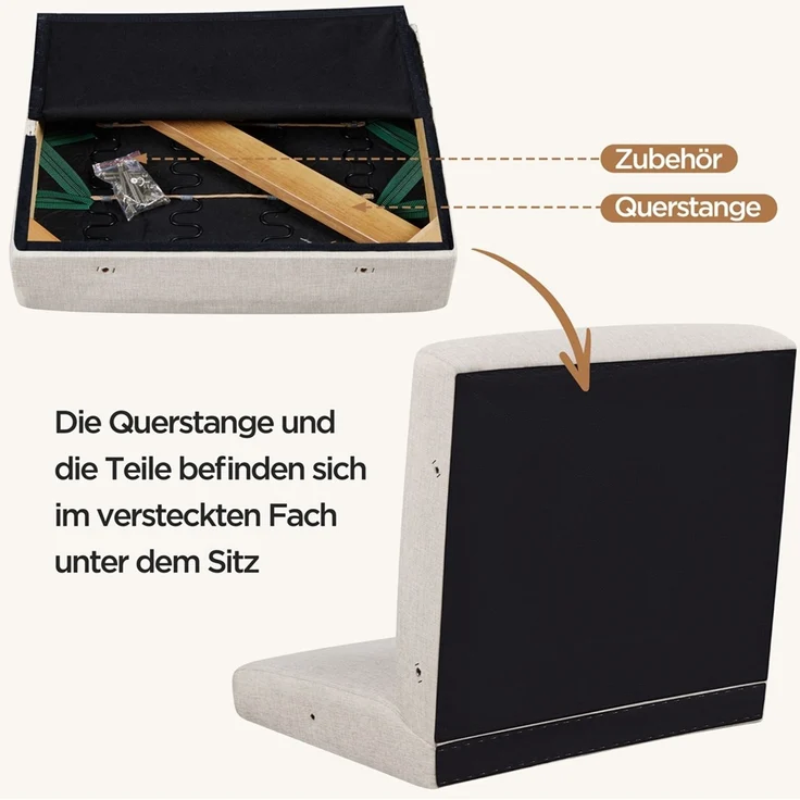 Yaheetech Loungesessel, Armlehnensessel mit Polsterung bequemer Polstersessel, Beige, 78 x 67,5 x 76,5 cm – Bild 10