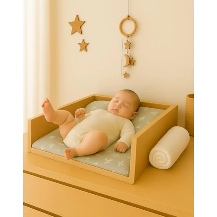 regalik Wickelaufsatz Universal, Wickeltischaufsatz für Kommoden in beliebiger Breite, Abnehmbar Wickelkommode aufsatz, Abgerundeten Frontplatten, Weiß, 2 mm ABS-Material, 72x54 cm – Bild 8