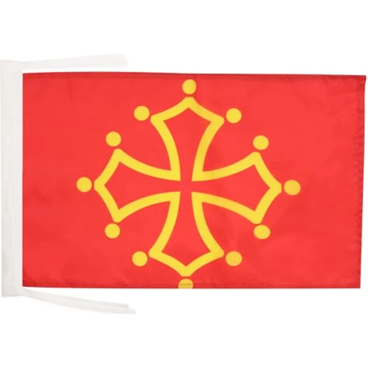 AZ FLAG Flagge Midi-Pyrénées Okzitanien 45x30 cm Polyester 100D Kordeln – Bild 1
