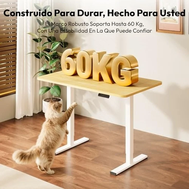 SANODESK Höhenverstellbarer Schreibtisch 120x60 cm Schreibtisch Höhenverstellbar Elektrisch Ergonomischer Steh-Sitz Tisch Computertisch für Heimbüro Homeoffice(ahorn) – Bild 5