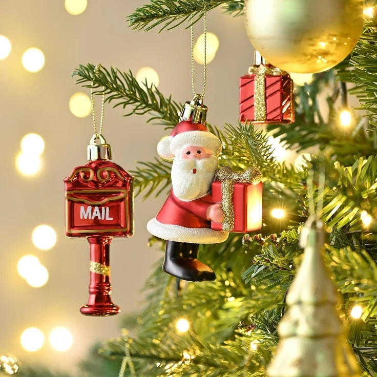 Valery Madelyn Weihnachtskugeln 40er Set Rot Gold Aufhänger – Bild 5