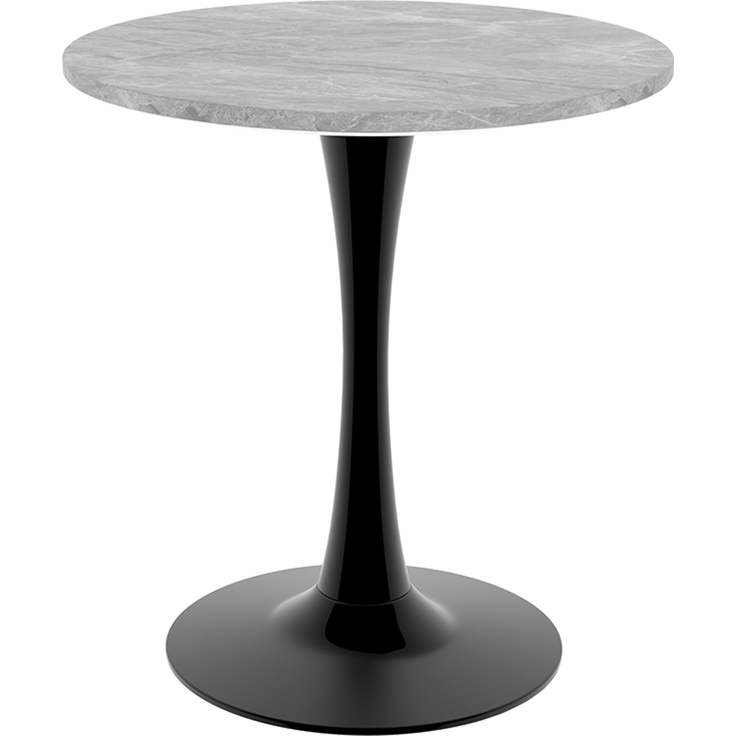 Couchtisch 70cm×70cm×72cm aus Kunstmarmor, rund, modern-minimalistisch, Schwarz/Grau – Bild 7
