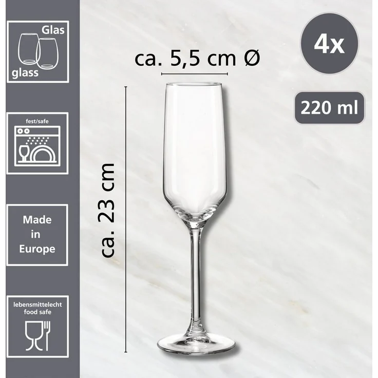 Ritzenhoff & Breker Sektglas Rumba, 4-tlg, Glas, 4er Set, je 220 ml – Bild 3