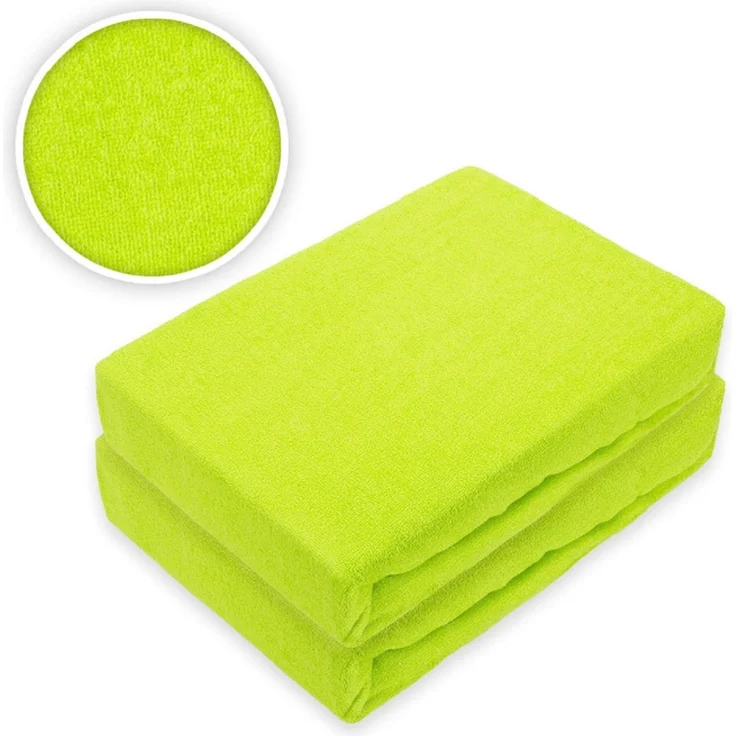 Doppelpack Frottee Spannbettlaken 60 - 70 x 140 cm Apfelgrün – Bild 2