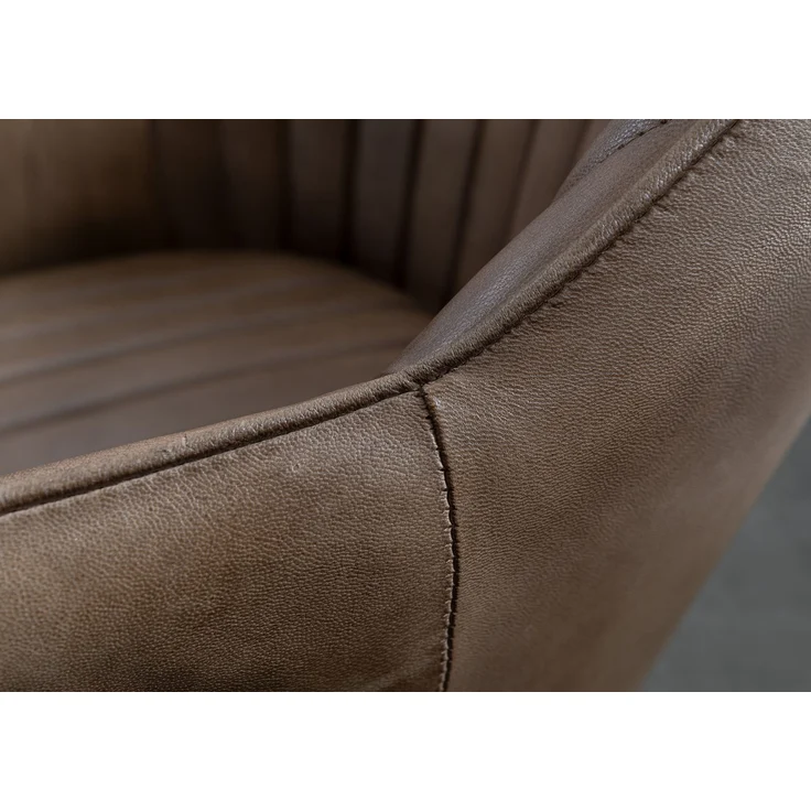 Stuhl Echtleder 54x61x76 beige IRON LABEL #12 – Bild 7